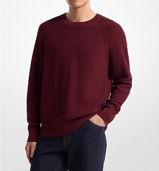 Cotton Crewneck Sweater Dark Brandy