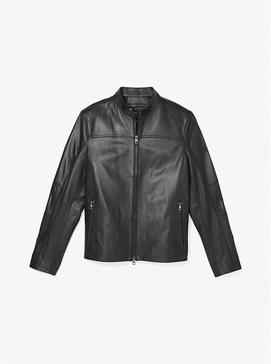 Leather Racer Jacket Black