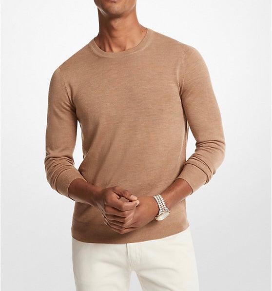 Merino Wool Sweater   DARK CAMEL MELANGE