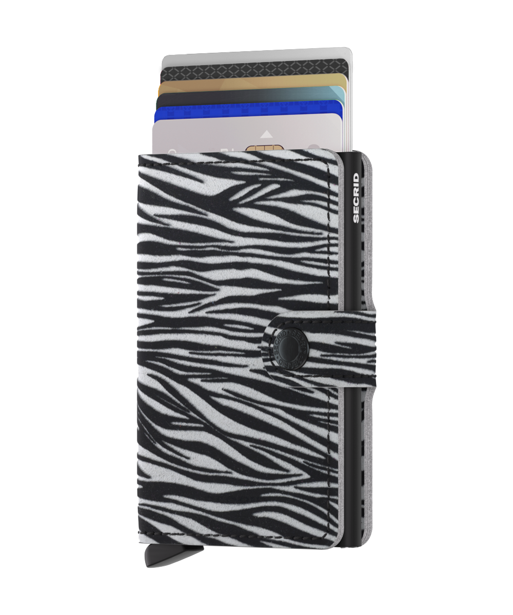 Miniwallet Zebra Light Grey RFID Secure