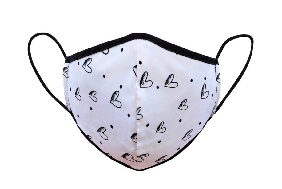 Unisex one size fits all washable cotton face mask reversible