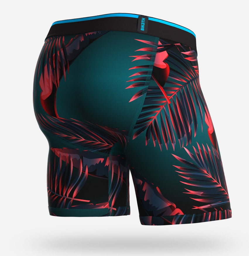 BN3TH Men’s Classic Cut 6.5” Boxer Brief Radical Tropics Teal Print Underwear