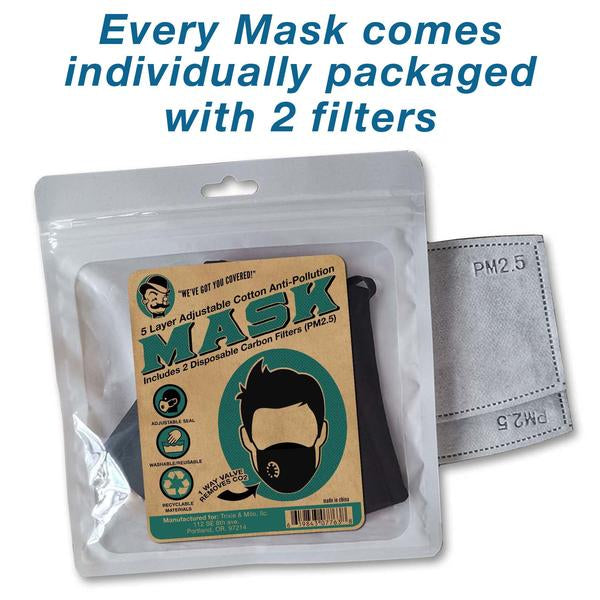 Mask 5 Layer Adjustable Cotton Anti-Pollution With Valve PPE