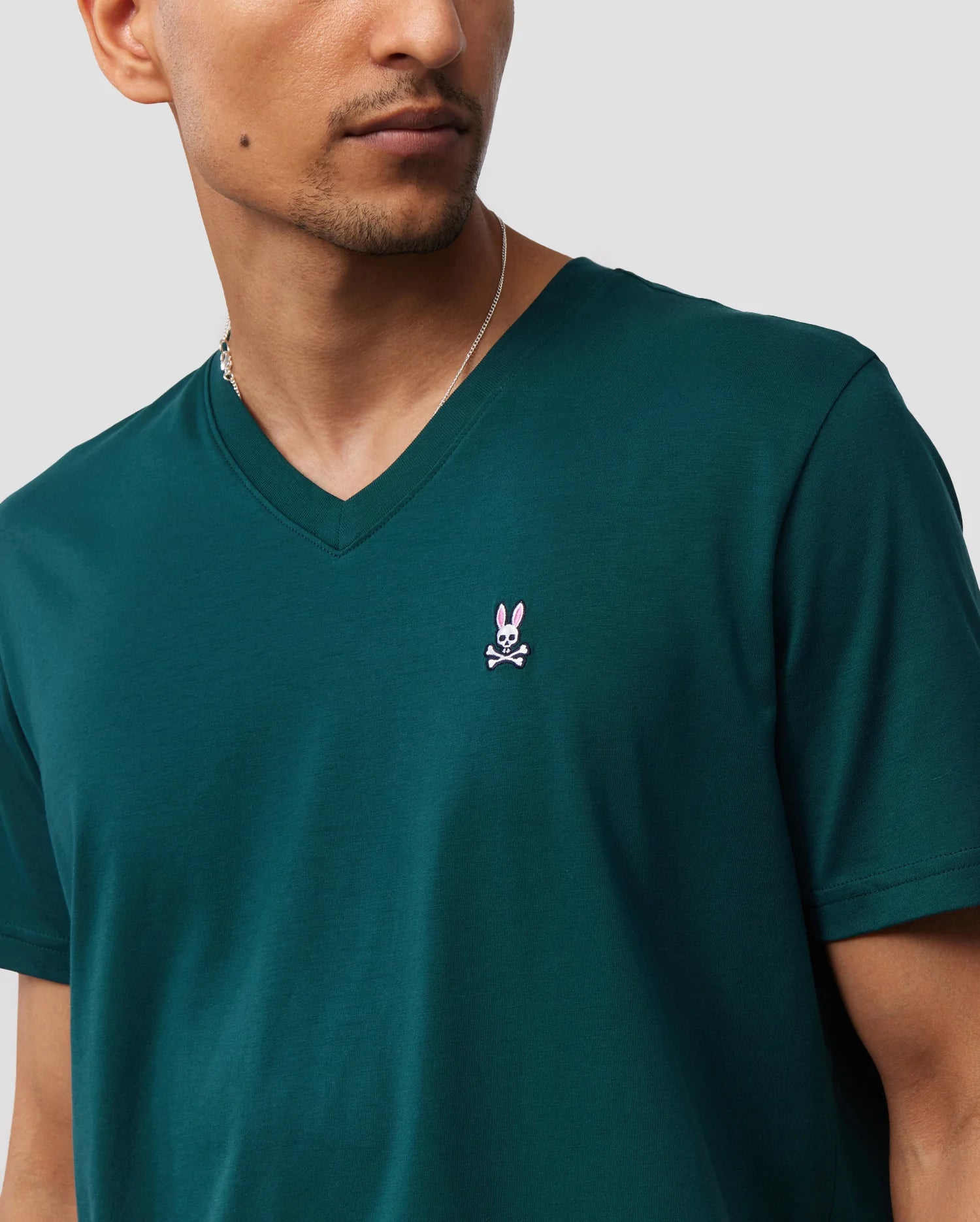Classic V Neck T Shirt Spruce Green
