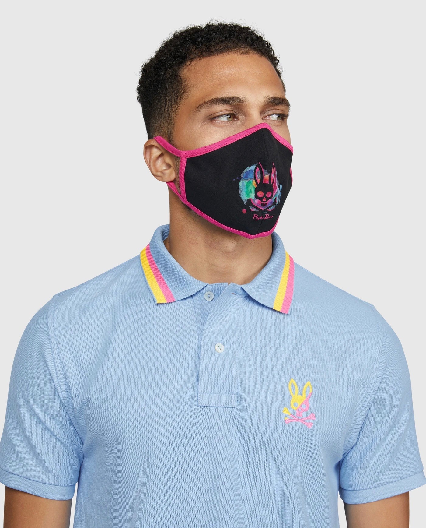 Psycho Bunny Unisex Face Mask Black/Pink
