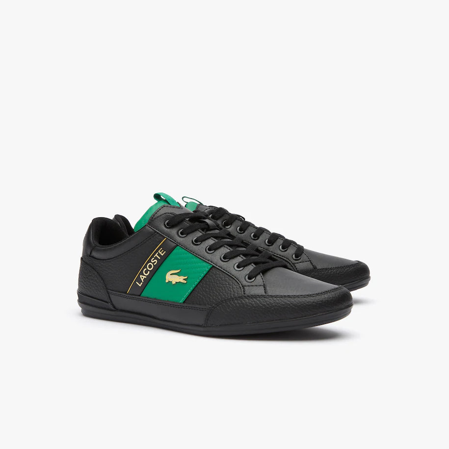Chaymon Leather and Carbon Fibre Black/Green Sneakers
