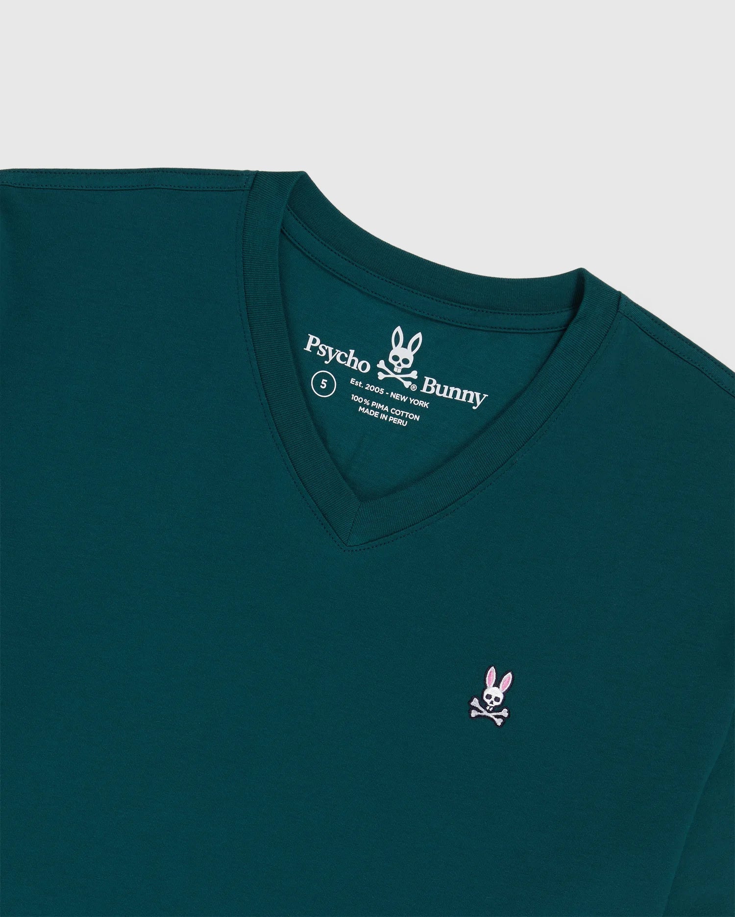 Psycho Bunny Classic V Neck T Shirt Spruce Green