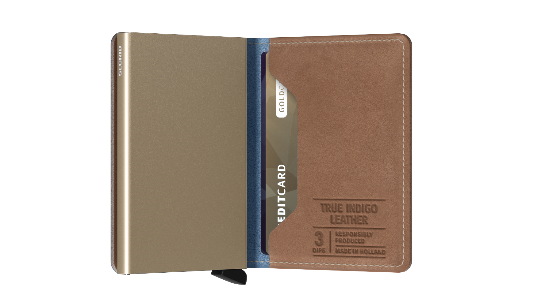 Secrid Slimwallet Indigo 3 Sand RFID Secure Slim-wallet authorized dealer Leather