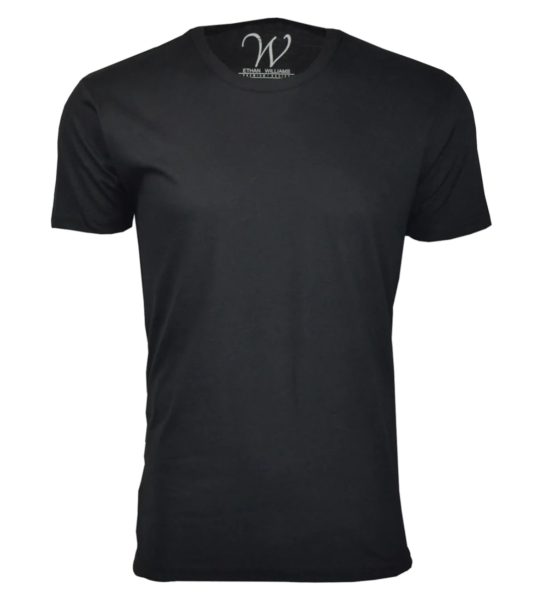 Black Ultra Soft Sueded Crew Neck T-Shirt