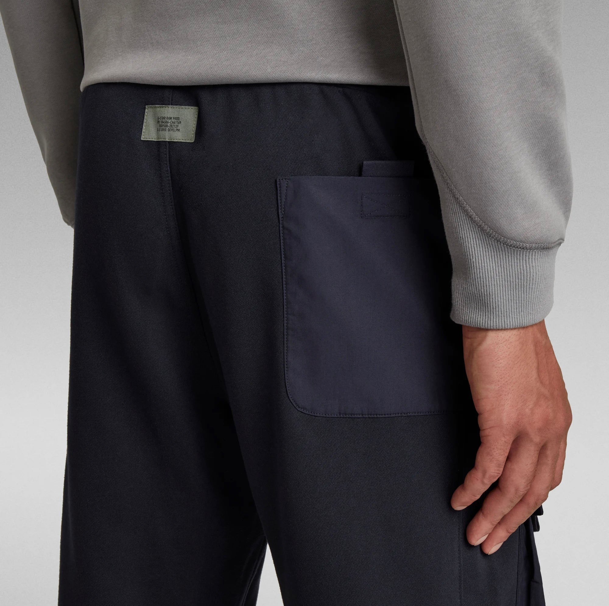 Mixed Woven Cargo Sweatpants Mazarine Blue Organic Cotton