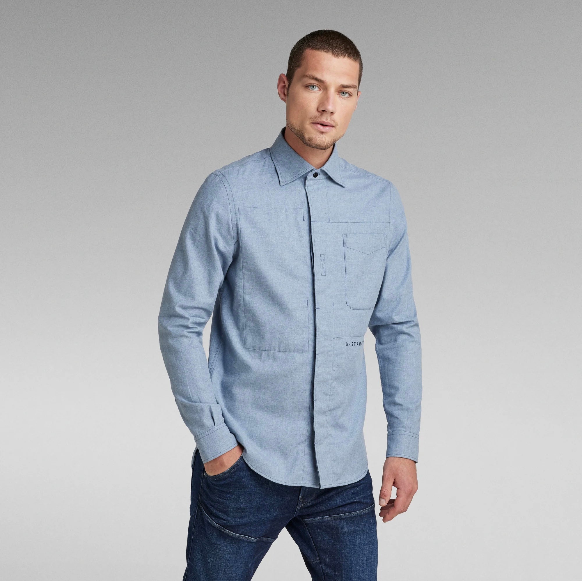 Secret Utility Regular Cut Shirt Light Cloud Heather Blue