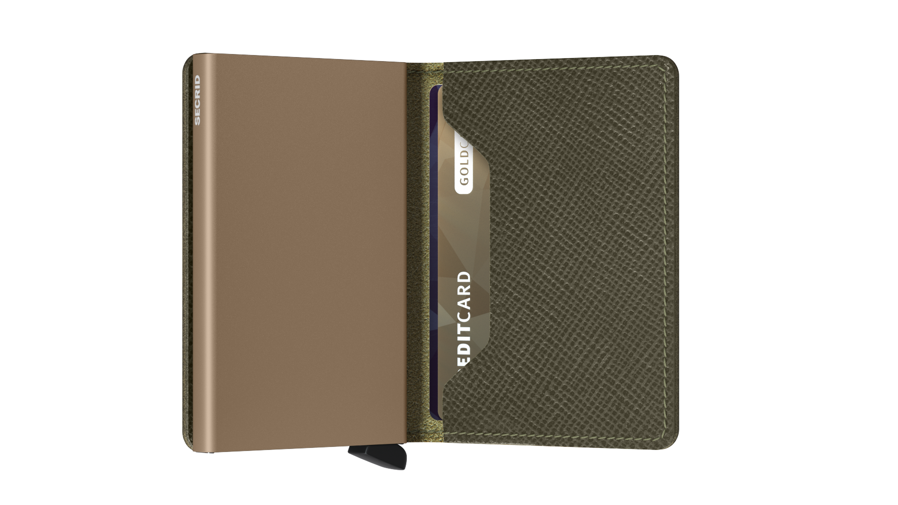 Secrid Slimwallet Saffiano Olive Green RFID Secure Authorized Dealer Genuine Leather
