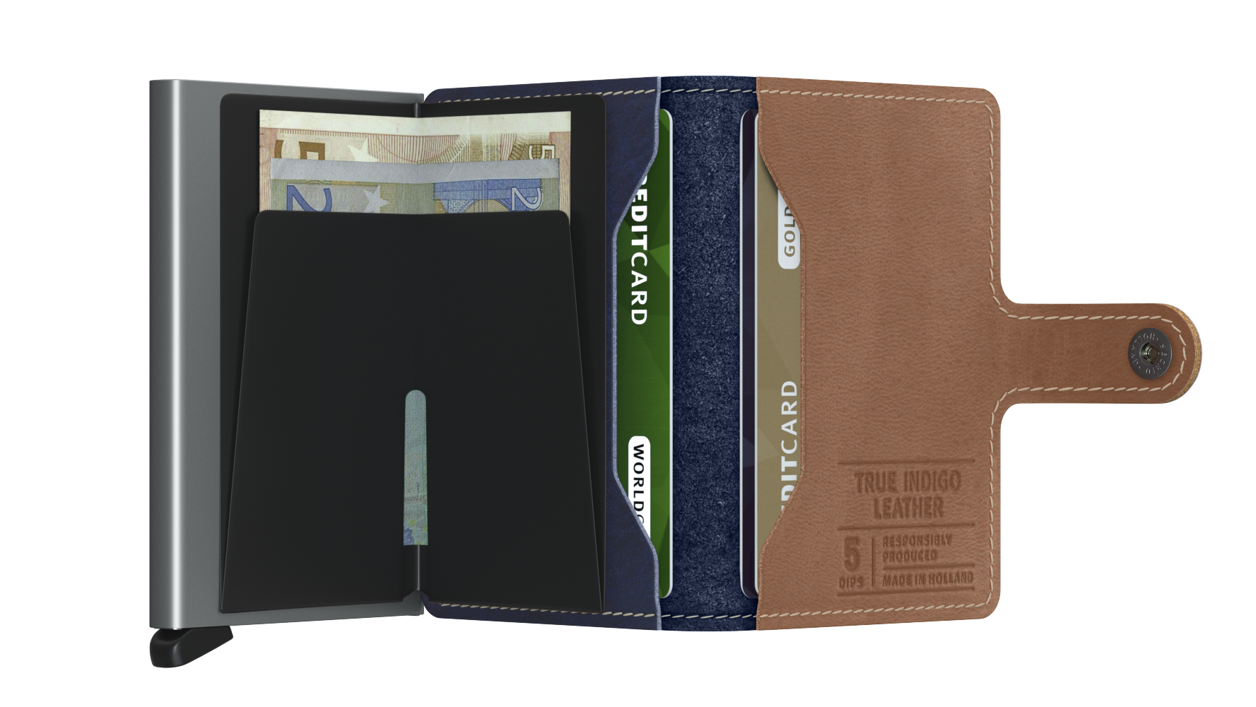 Secrid Miniwallet Indigo 5 Titanium RFID Secure Wallet Leather-Authorized Dealer mini-wallet Leather