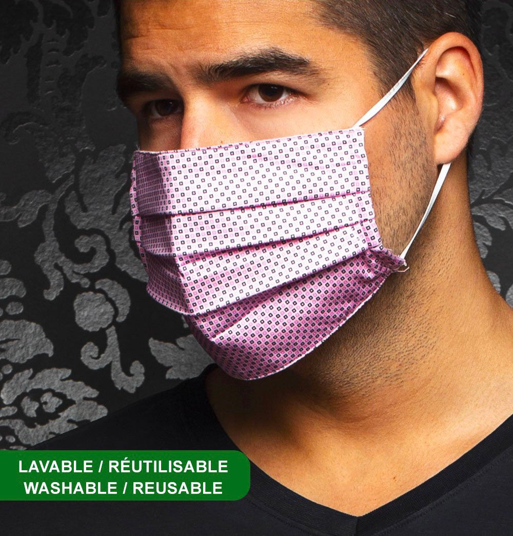Unisex Premium Mask light pink print one size fits all washable made in Canada 🇨🇦