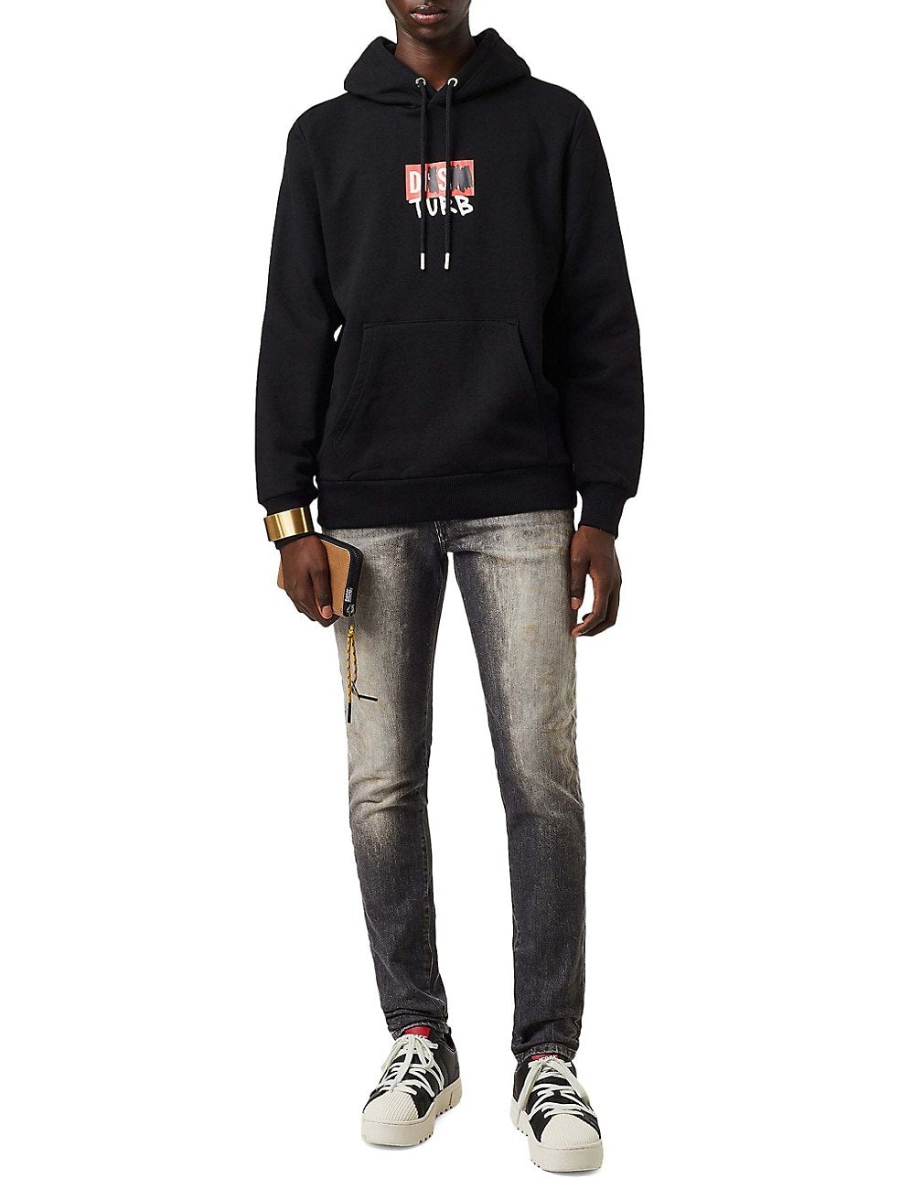 Label S-Girk Hood Black Sweatshirt