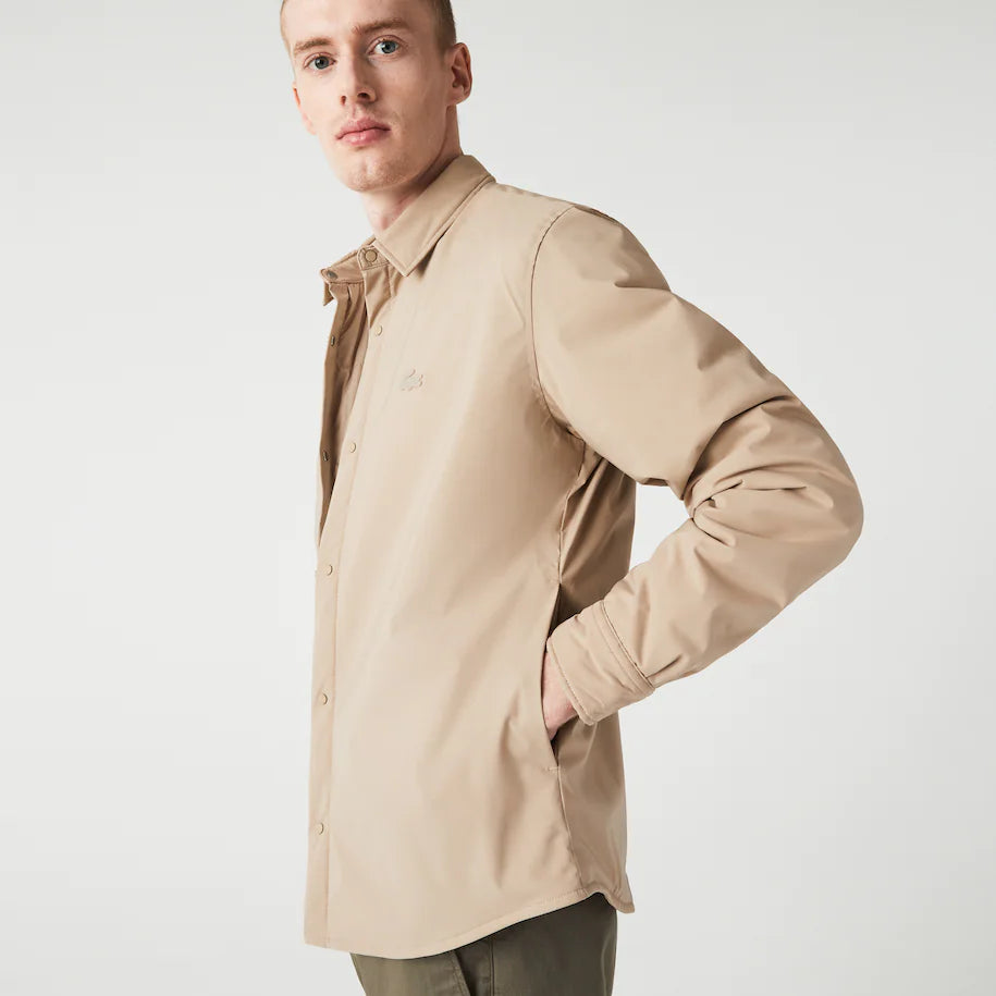Lacoste Men’s Water Resistant Overshirt Beige Jacket