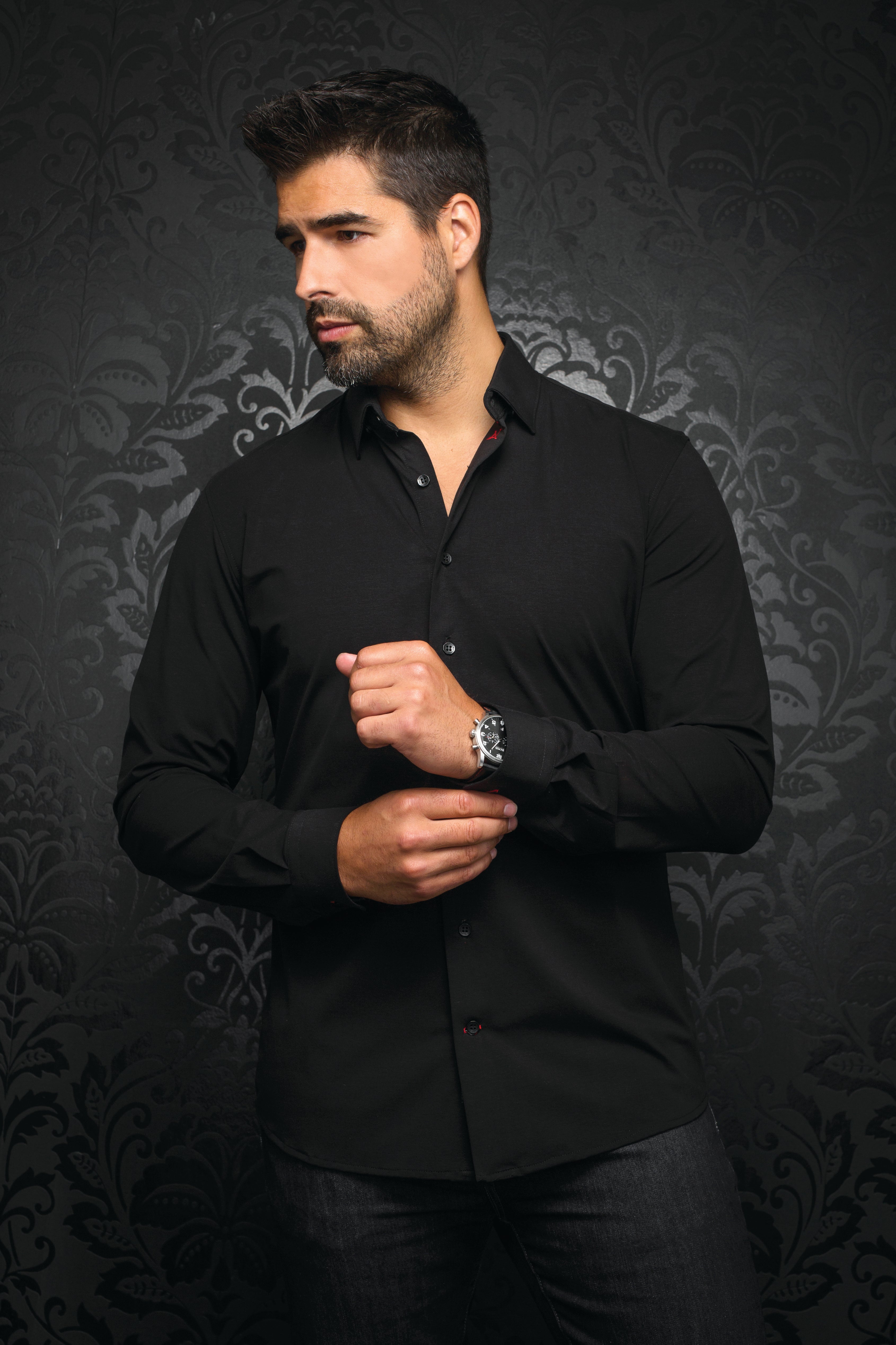 Long Sleeve Dress Shirt Alexander Black Made in Canada 🇨🇦