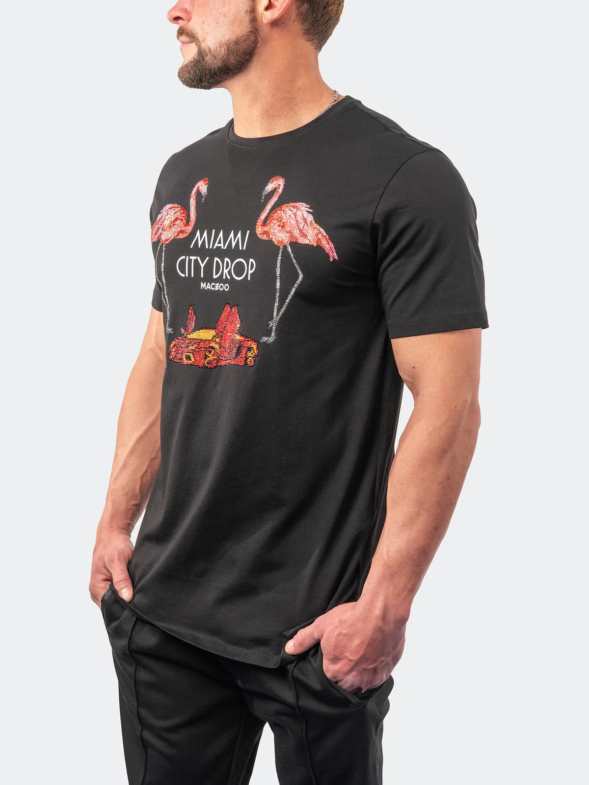 Maceoo Miami City Black T-Shirt