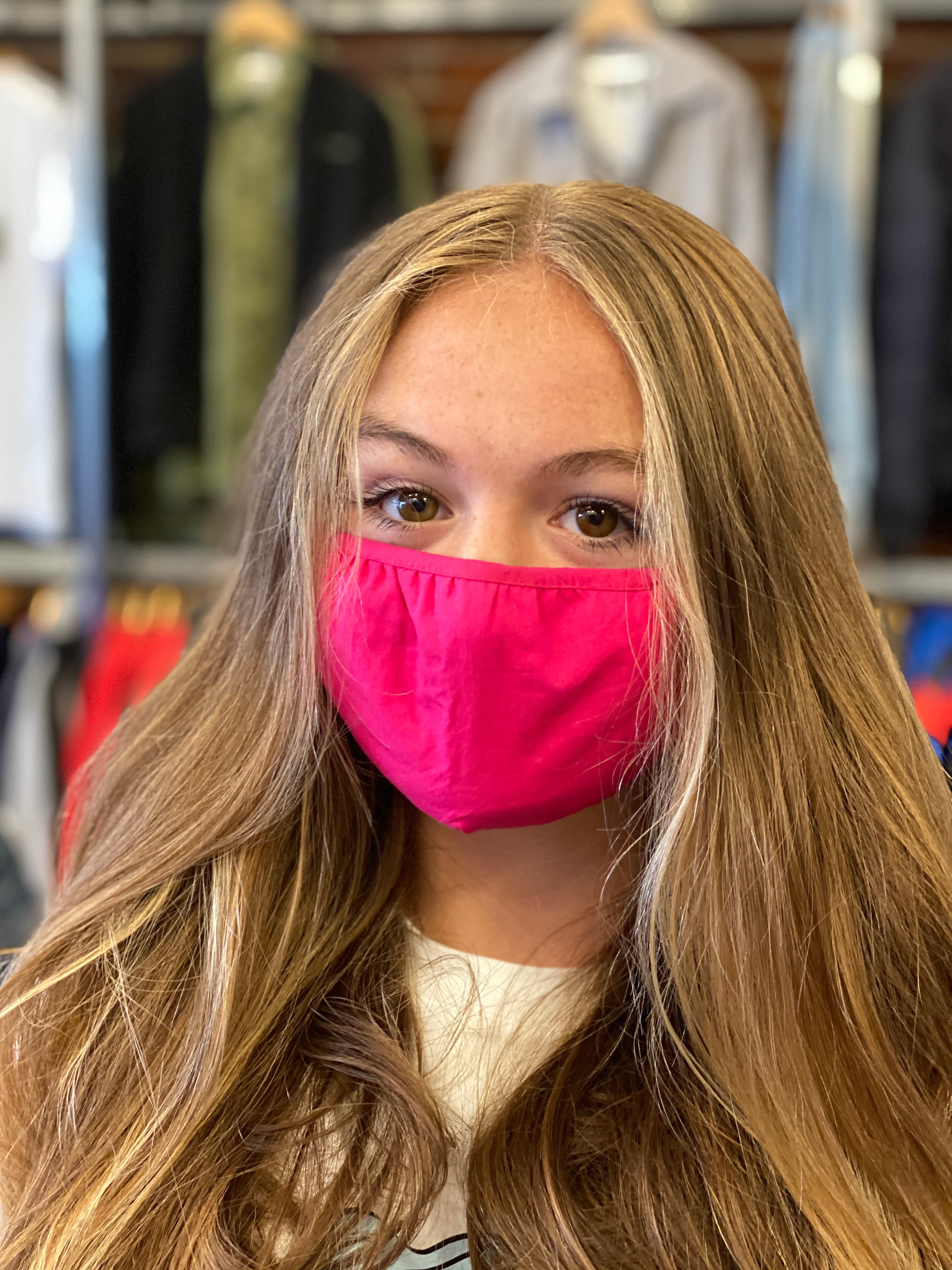Unisex Mask 100% Cotton Hot Pink One Size Fits All Adjustable Masks