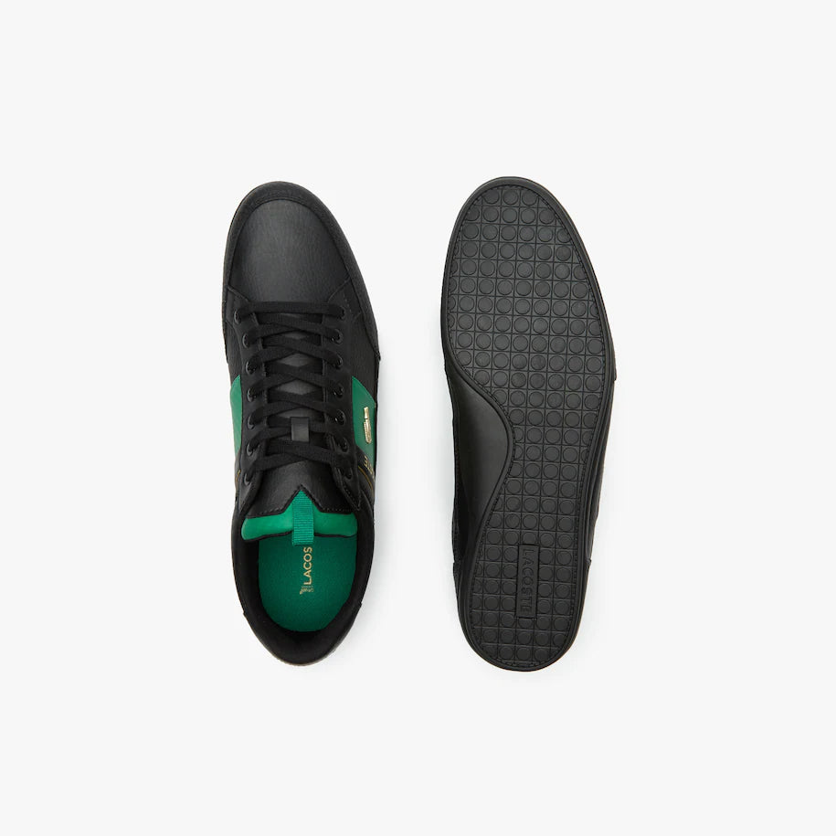 Chaymon Leather and Carbon Fibre Black/Green Sneakers