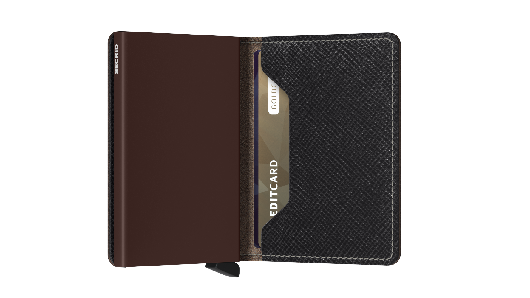 Secrid Slim Wallet Saffiano Brown/Brown RFID Secure Authorized Dealer Slimwallet Leather