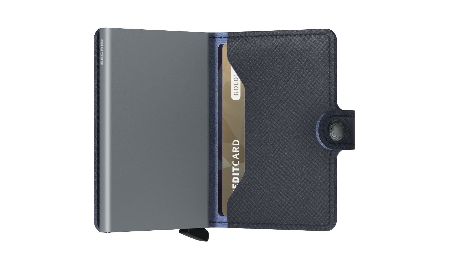 Miniwallet Saffiano Navy Blue RFID Secure