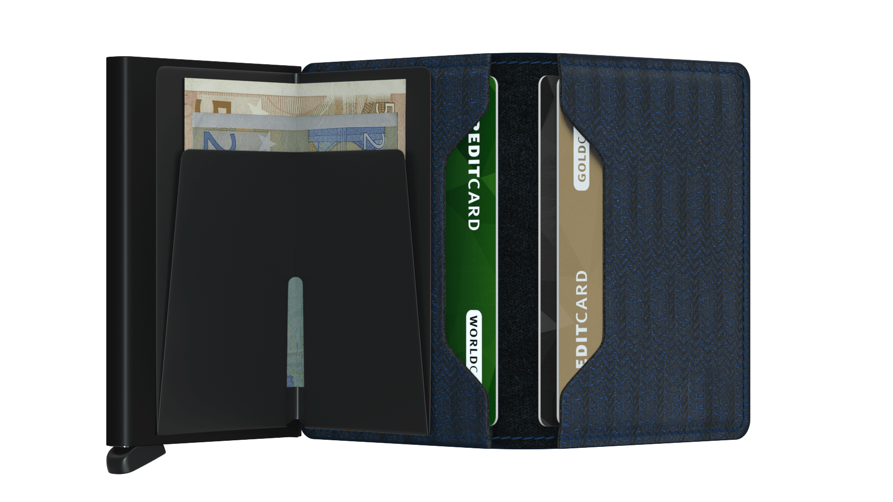 Secrid Slimwallet Dash Navy RFID Secure Authorized Dealer Slim Wallet Leather