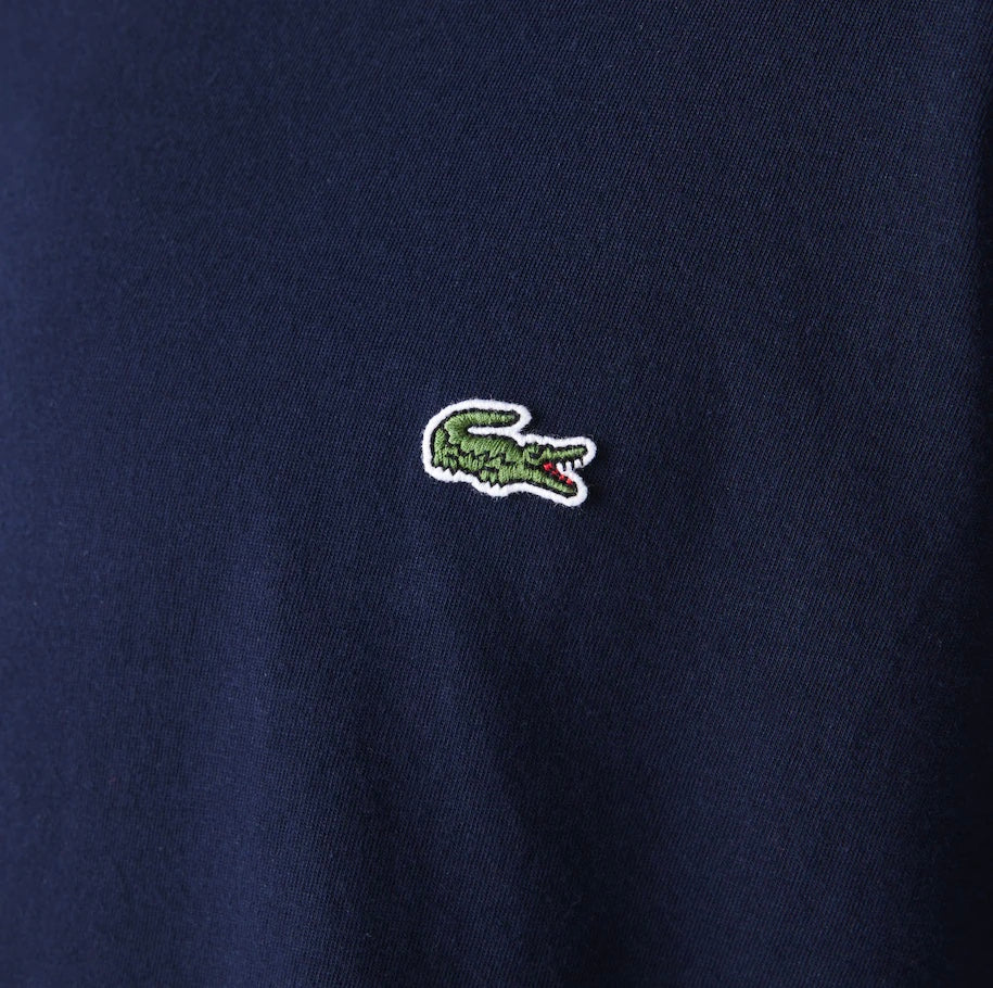 Lacoste Men’s Crew Neck Pima Cotton Jersey T-Shirt Long Sleeve Navy Blue