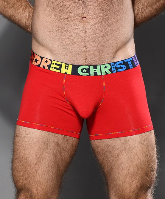 Andrew Christian Almost Naked Pride Cotton Boxer Underwear Red