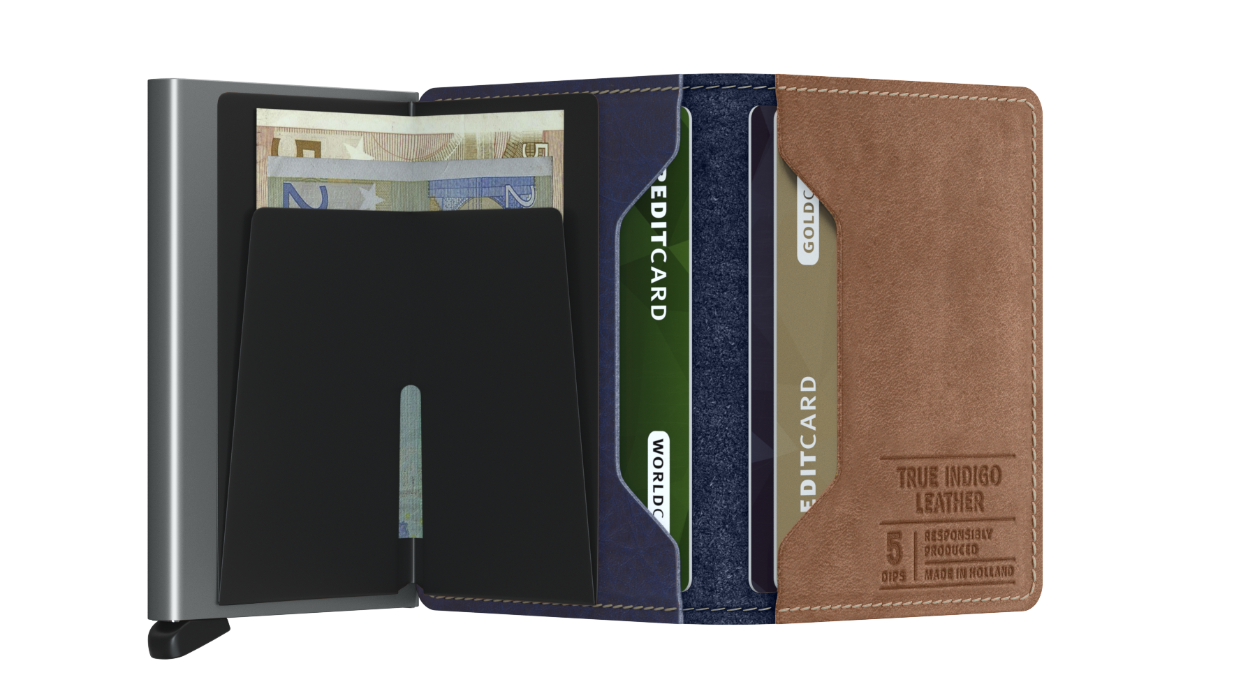 Secrid Slimwallet INDIGO 5 Titanium Wallet RFID Secure-Authorized Dealer-slim wallet Leather