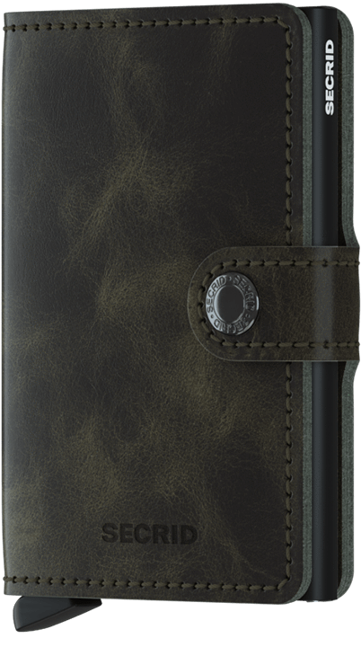Secrid Miniwallet Vintage Olive-Black RFID Secure  Leather Authorized Dealer-mini-wallet