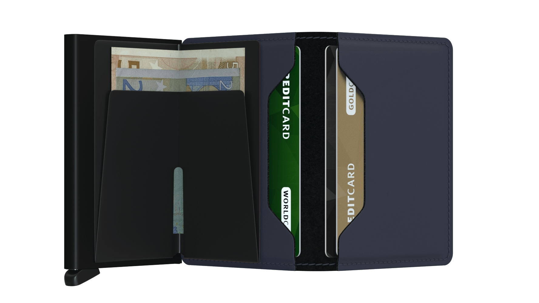 Secrid Slimwallet Matte NightBlue RFID Secure Authorized Dealer Genuine Leather Slim Wallet