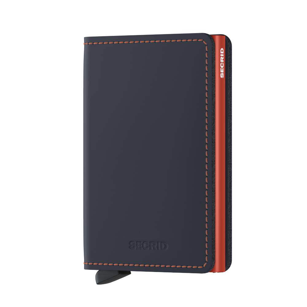 Slimwallet Matte Nightblue/Orange RFID Secure