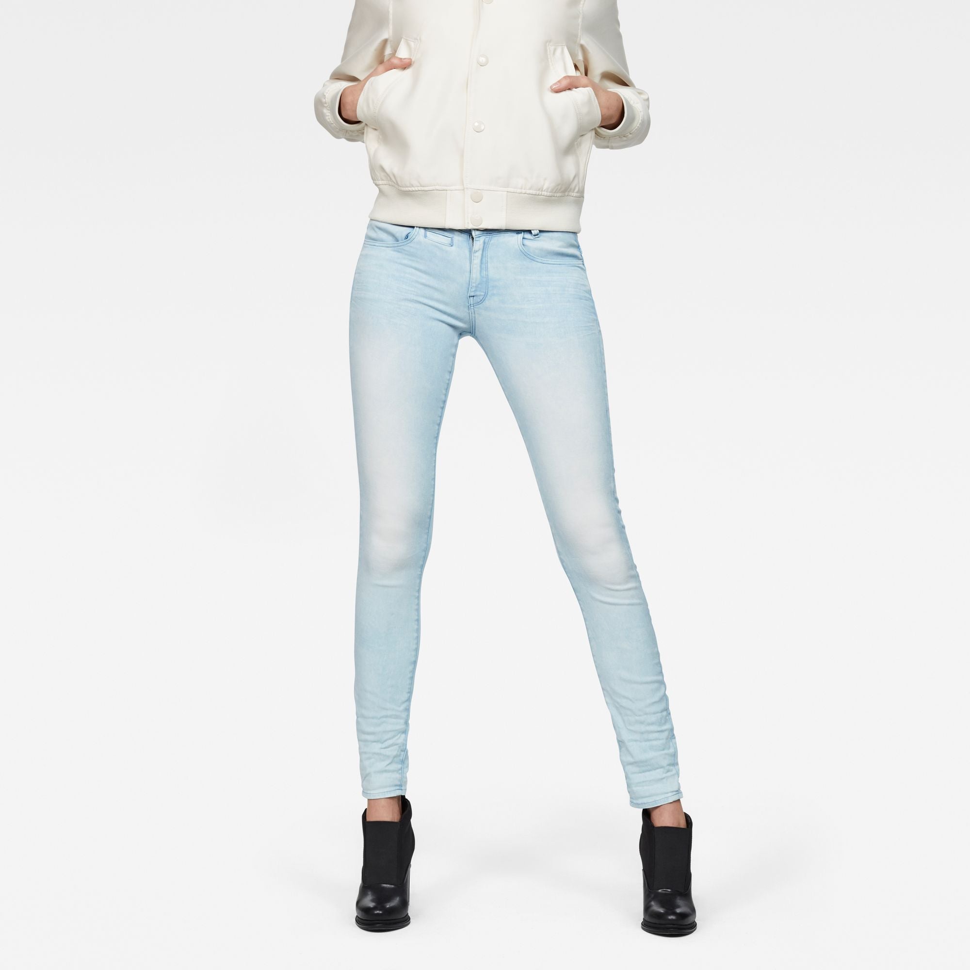 G-Star Raw D-Staq 5-Pocket Mid Skinny Sea Color Woman’s Jeans Denim