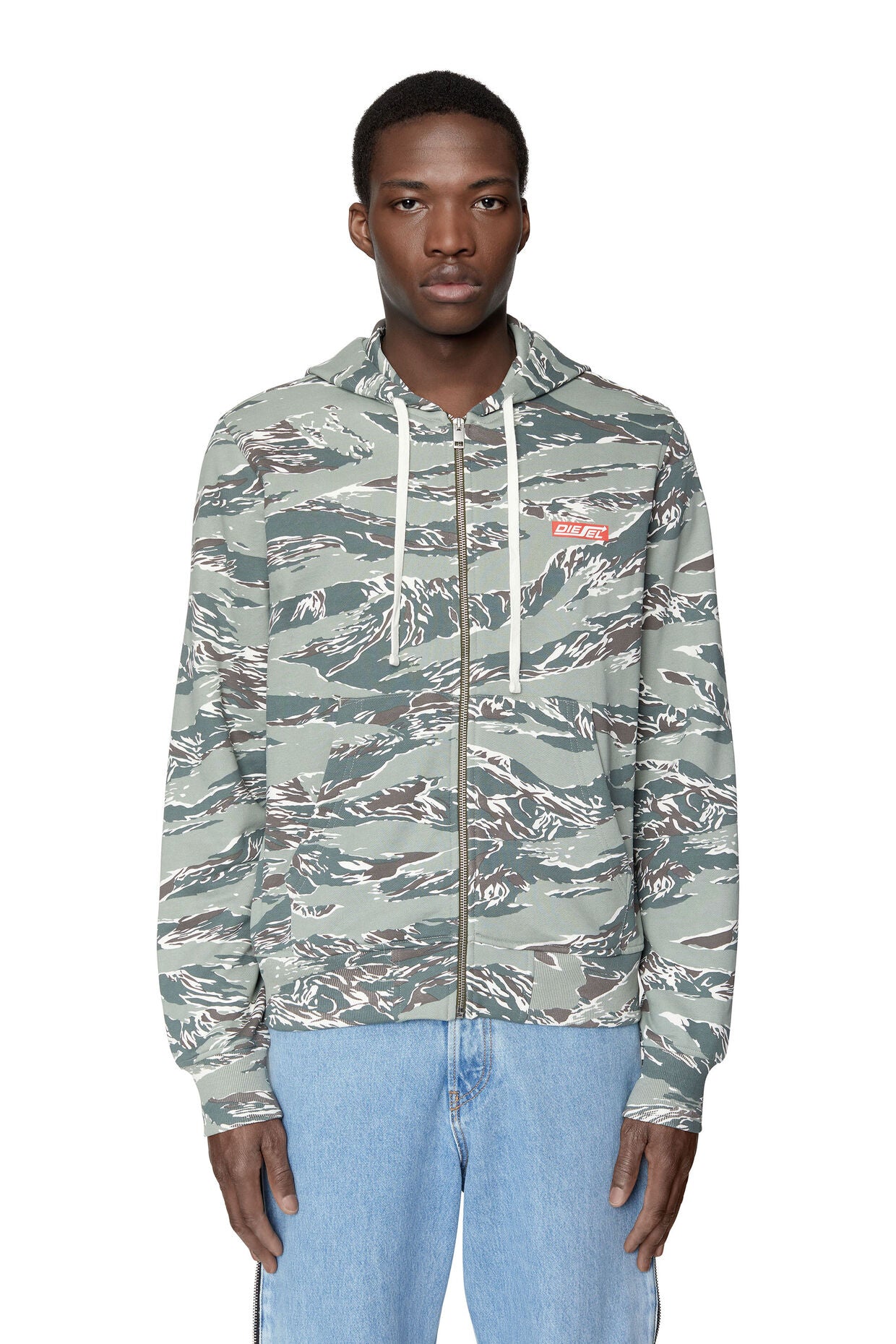 Camo zip sale up hoodie