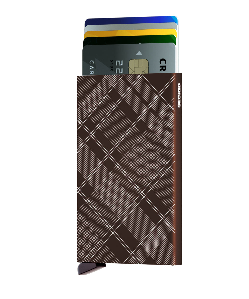 Card protector Laser Tartan Brown RFID Secure