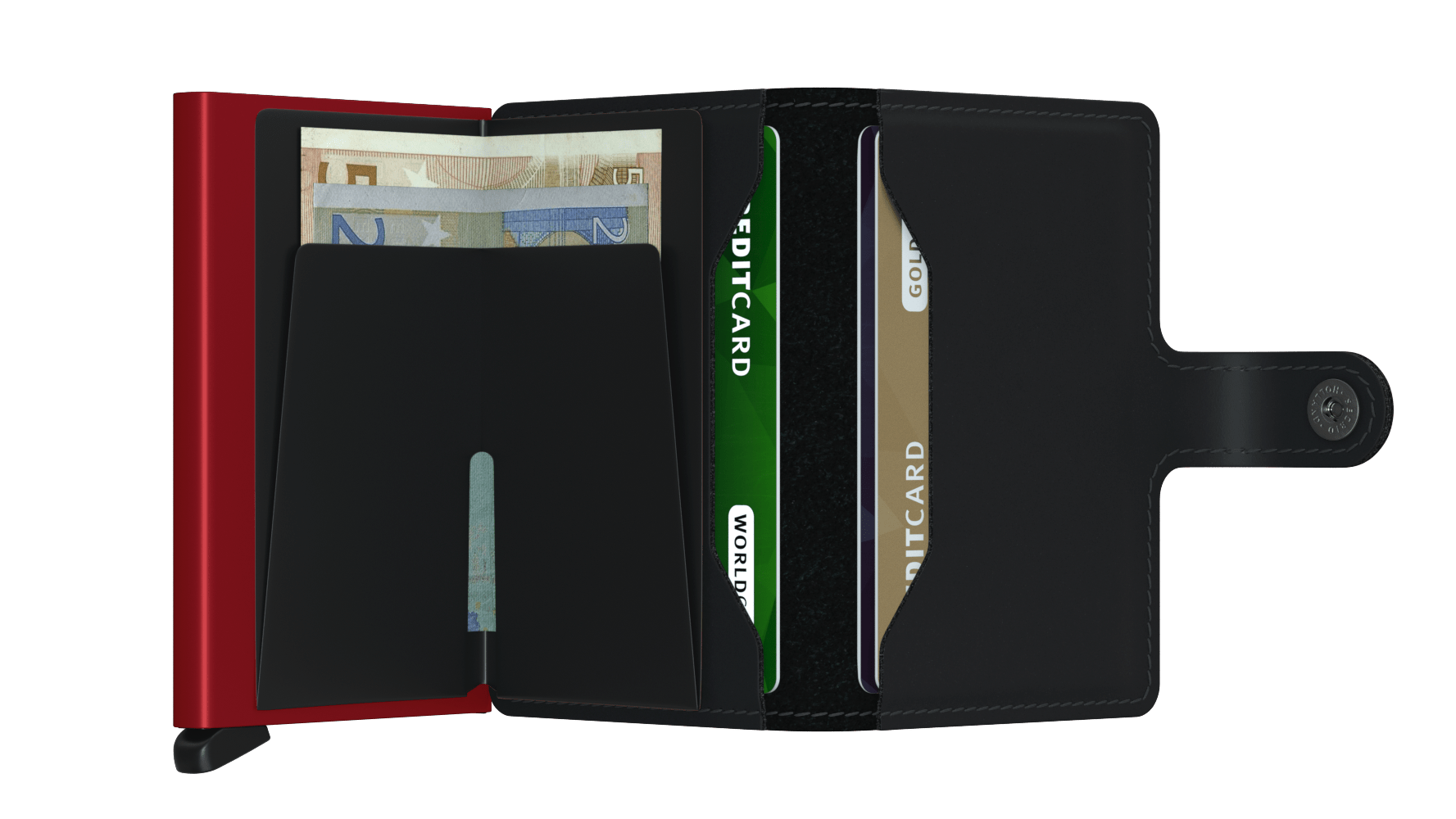 Secrid Miniwallet Matte Black/Red RFID Secure Authorized Dealer Leather Mini Wallet