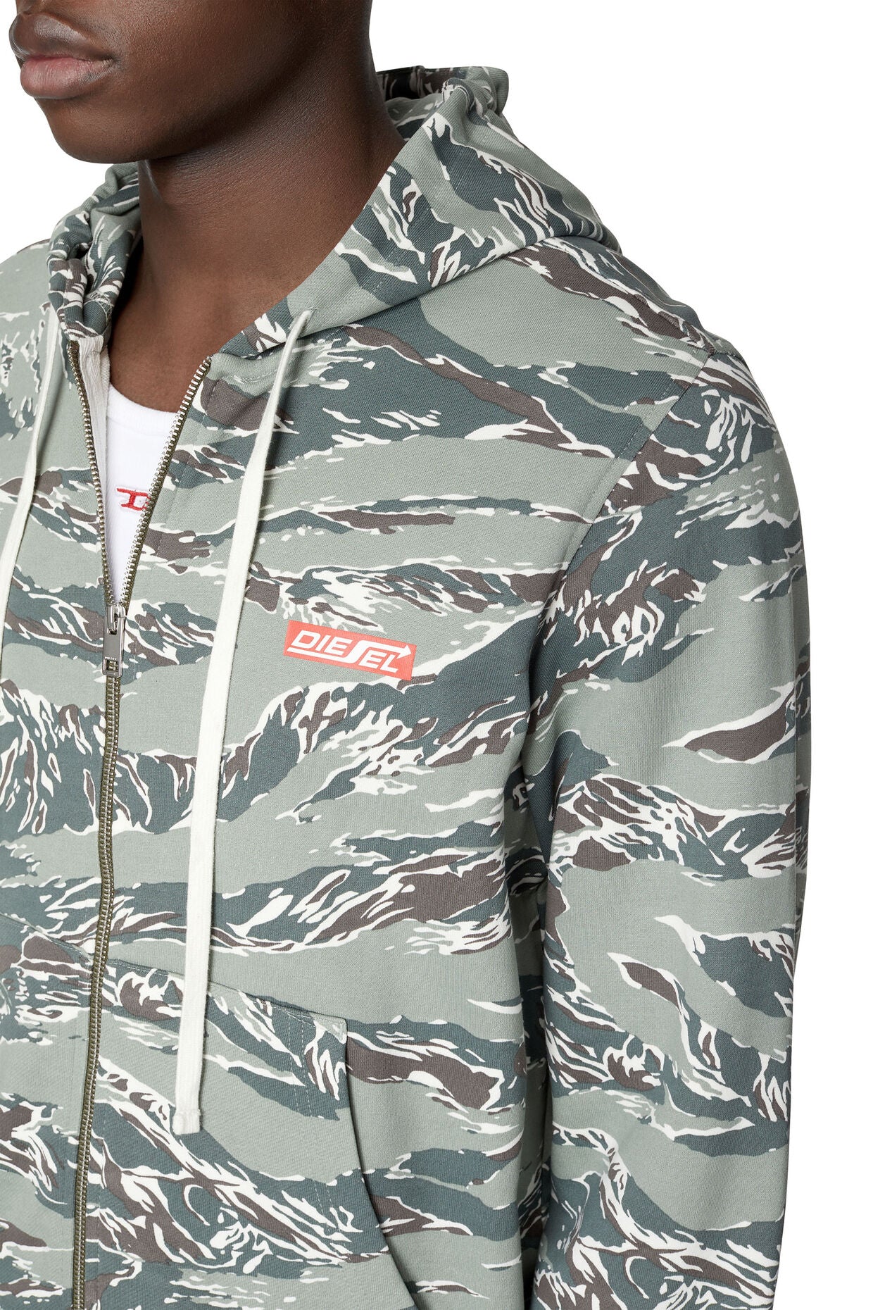 S-Ginn Hoodie Zip - HS1 Camo Print Grey/Green