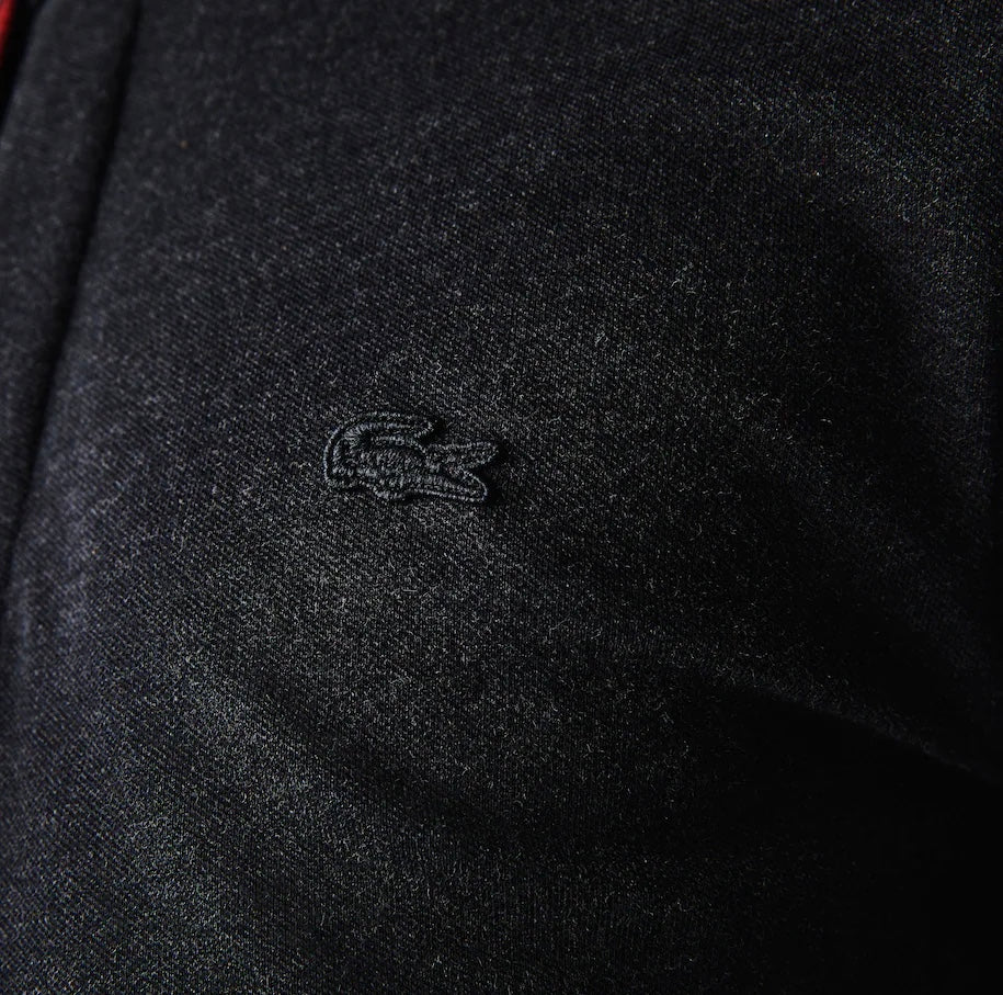 Lacoste Men’s Long Sleeve Paris Classic Fit Polo Shirt Stretch Dark Grey