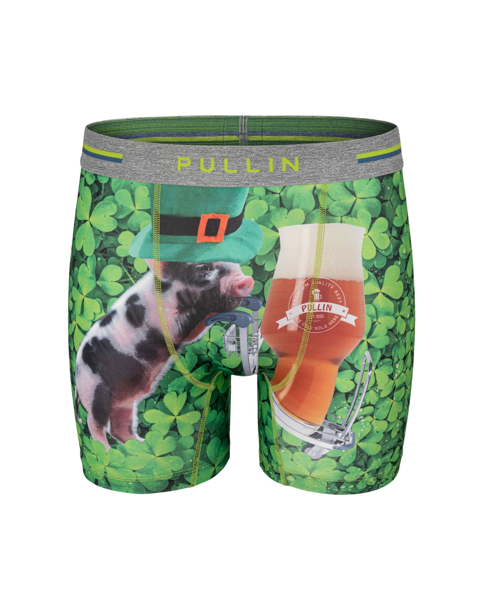 Fashion 2 long cut Pig beer Print Underwear