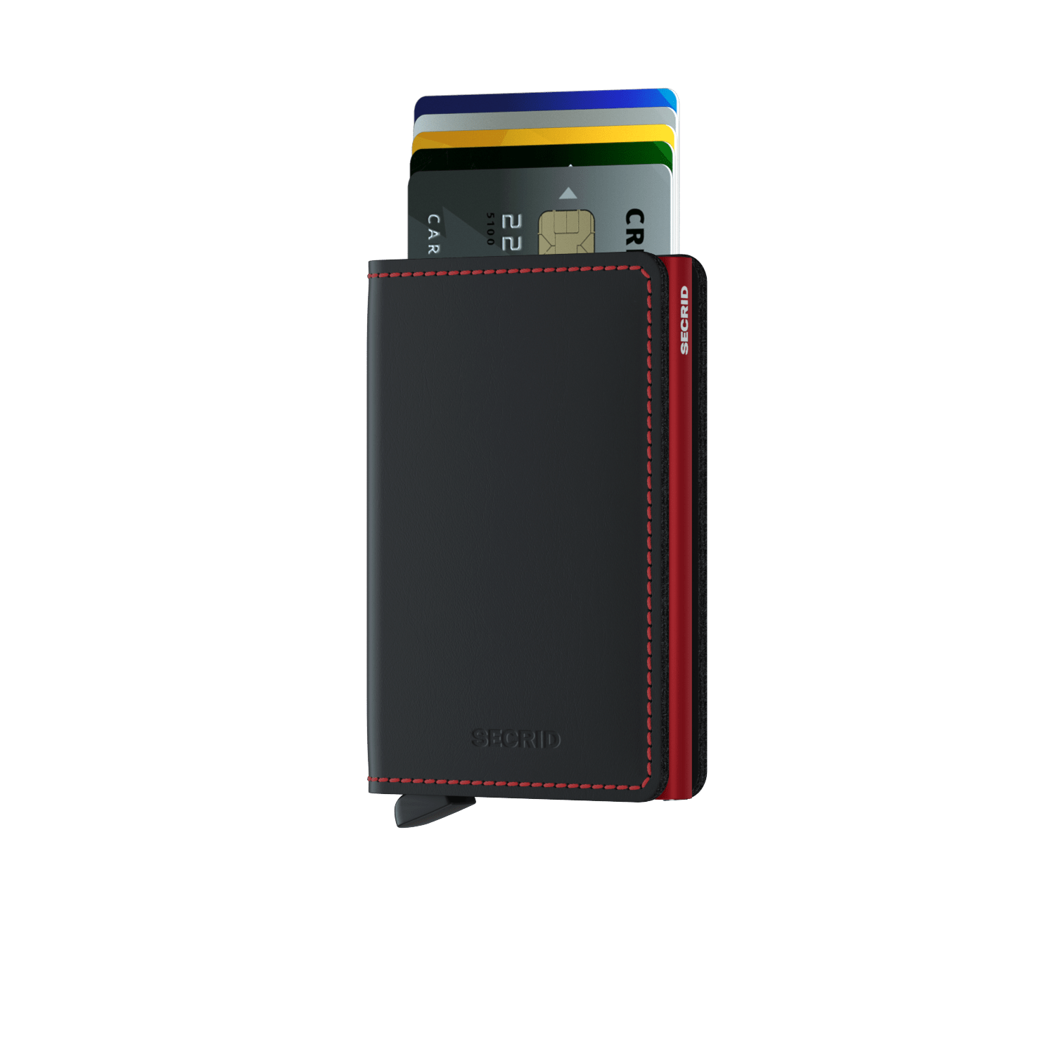 Slimwallet Matte Black/Red RFID Secure