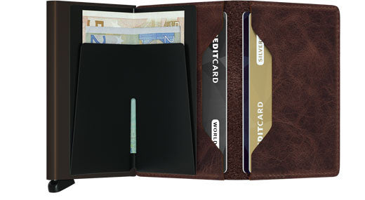 Slimwallet Vintage Chocolate RFID Secure