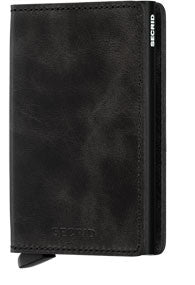Secrid Slimwallet Vintage Black RFID Secure Wallet-AUTHORIZED DEALER Leather