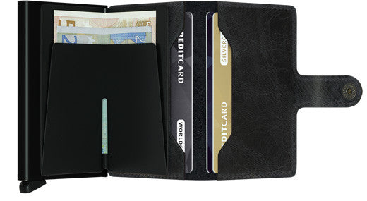 Secrid Miniwallet Vintage Black RFID Secure Mini Wallet-Authorized Dealer Leather