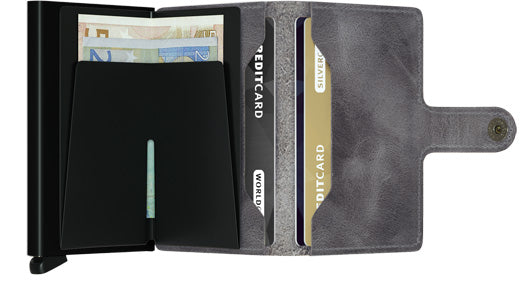 Miniwallet Vintage Grey-Black Wallet RFID Secure