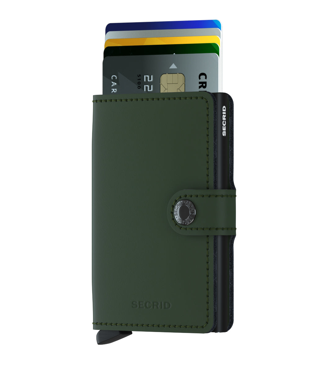 Secrid Miniwallet Matte Green/Black RFID Secure Wallet-Authorized Dealer-mini-wallet Leather