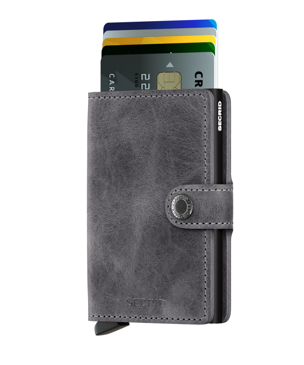Miniwallet Vintage Grey-Black Wallet RFID Secure