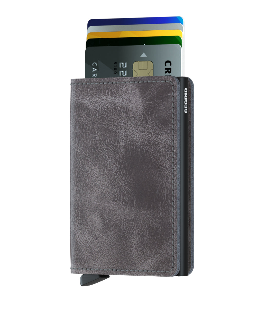 Secrid Slimwallet RFID Secure Vintage Grey/Black Wallet-Leather-Authorized Dealer-slim-wallet