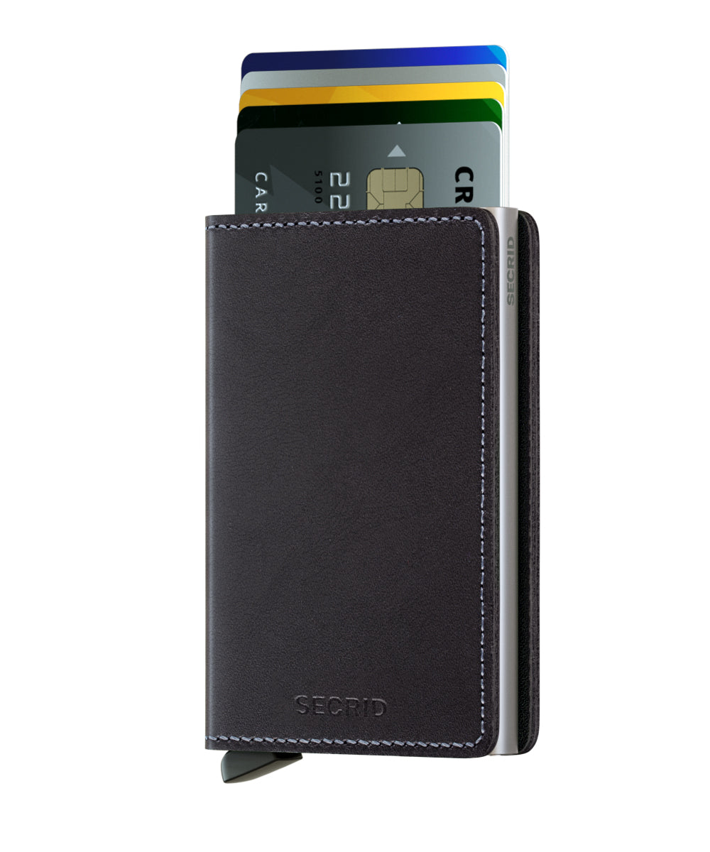 Secrid Slimwallet Original Black RFID Secure Wallet-Authorized Dealer Leather