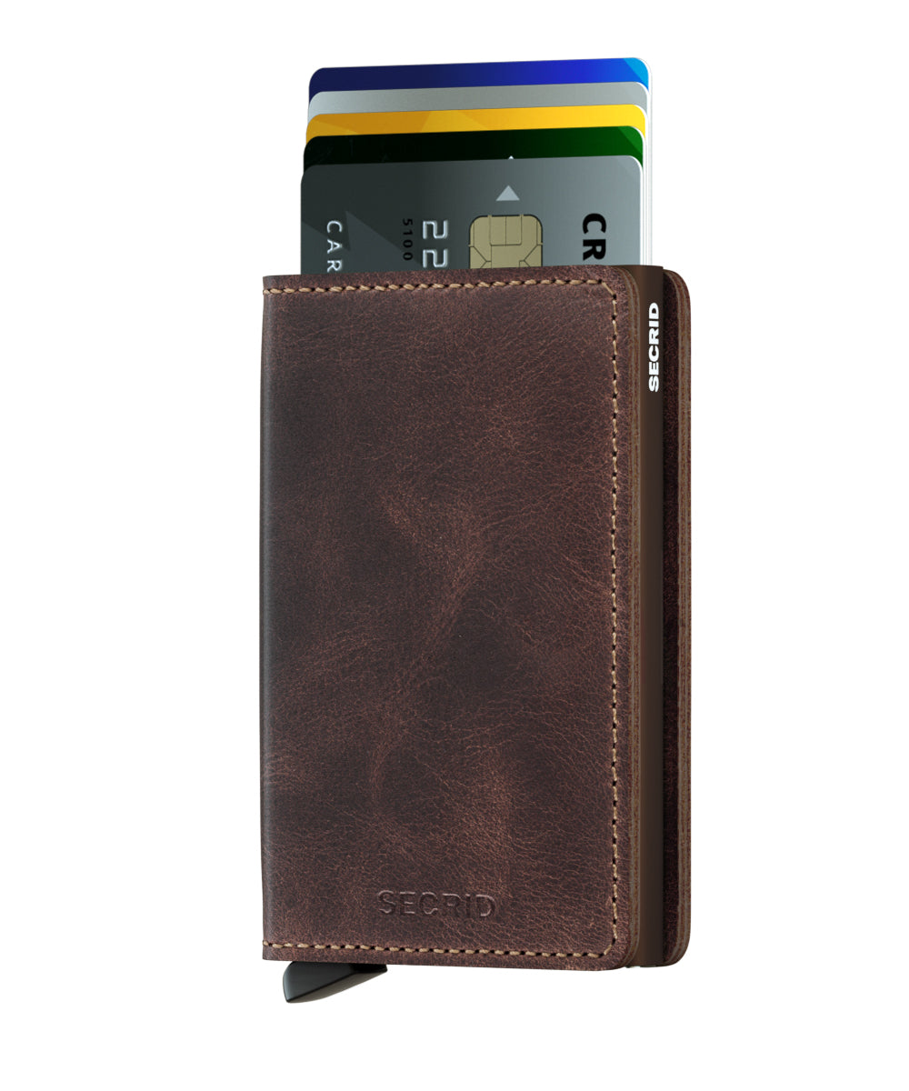 Slimwallet Vintage Chocolate RFID Secure